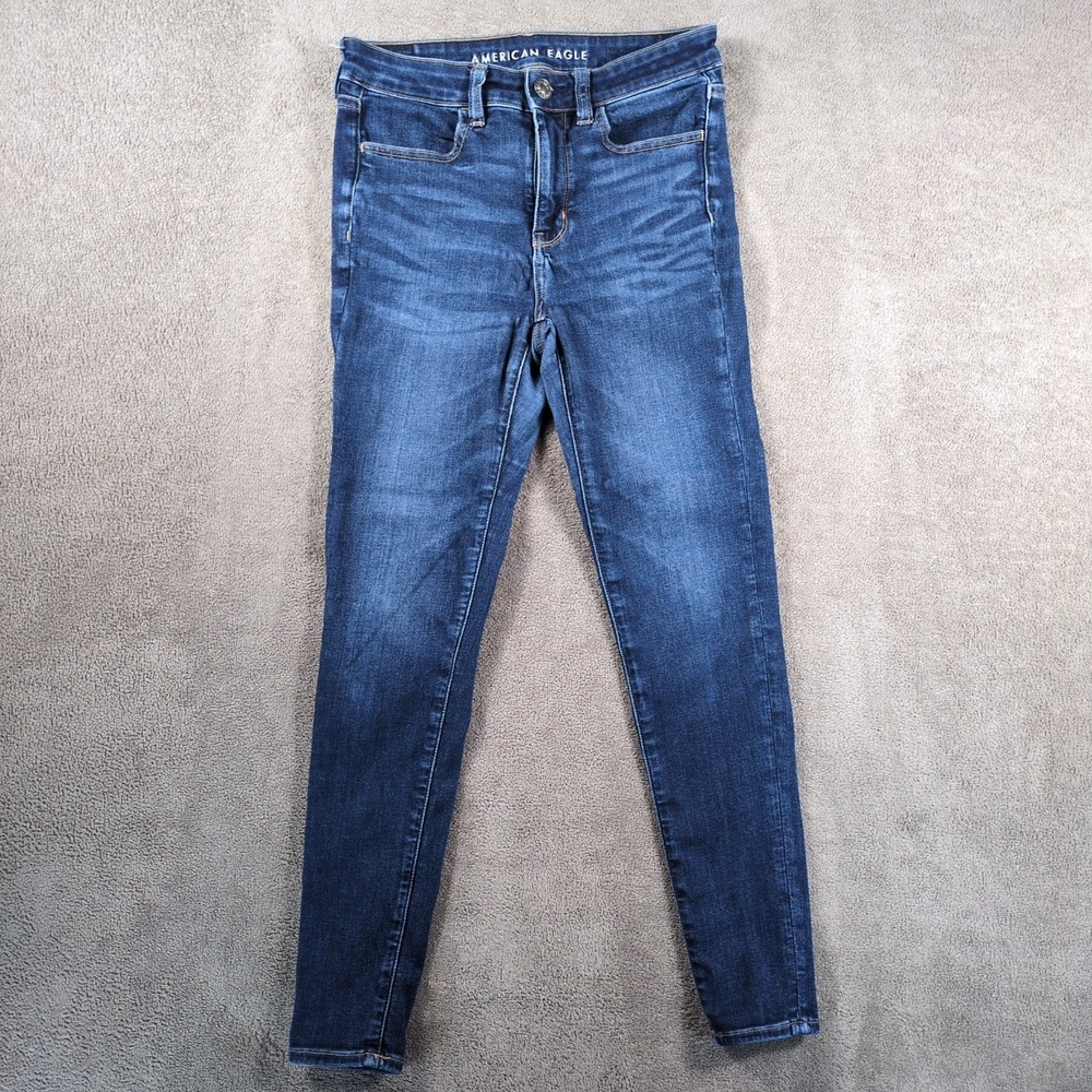 American Eagle Outfitters Jeans Womens 6 Blue Denim Next Level Stretch Mid Rise